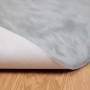 Alfombra de Piel de Oveja Falsa Gris 100 x 100 cm Poliéster