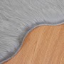 Alfombra de Piel de Oveja Falsa Gris 60 x 90 cm Poliéster
