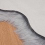 Alfombra de Piel de Oveja Falsa Gris 80 x 118 cm Poliéster