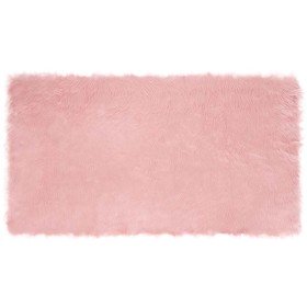 Alfombra de Piel de Oveja Falsa Rosa 60 x 110 cm Poliéster
