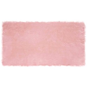 Alfombra de Piel de Oveja Falsa Rosa 80 x 150 cm Poliéster