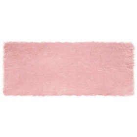 Alfombra de Piel de Oveja Falsa Rosa 80 x 200 cm Poliéster