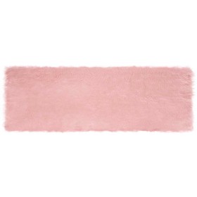 Alfombra de Piel de Oveja Falsa Rosa 80 x 250 cm Poliéster
