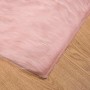 Alfombra de Piel de Oveja Falsa Rosa 80 x 250 cm Poliéster