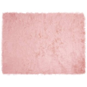 Alfombra de Piel de Oveja Falsa Rosa 160 x 230 cm Poliéster
