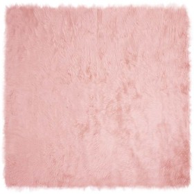 Alfombra de Piel de Oveja Falsa Rosa 160 x 160 cm Poliéster