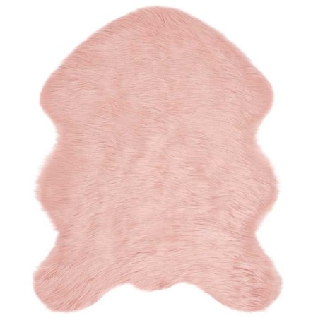 Alfombra de Piel de Oveja Falsa Rosa 80 x 50 cm Poliéster