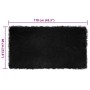 Alfombra de Piel de Oveja Falsa Negro 60 x 110 cm Poliéster