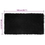 Alfombra de Piel de Oveja Falsa Negro 80 x 150 cm Poliéster