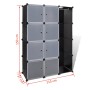 vidaXl Modular Wardrobe 9 Compartments Black and White 37x115x150 cm by vidaXL, Wardrobes - Ref: Foro24-240497, Price: 65,01 ...
