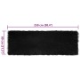 Alfombra de Piel de Oveja Falsa Negro 80 x 250 cm Poliéster