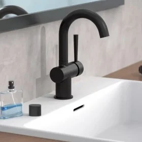 SCHÜTTE CORNWALL single-lever basin tap with matte black side handle by SCHÜTTE, Faucets - Ref: Foro24-446545, Price: 95,05 €...