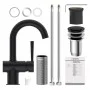 SCHÜTTE CORNWALL single-lever basin tap with matte black side handle by SCHÜTTE, Faucets - Ref: Foro24-446545, Price: 95,05 €...