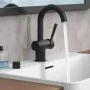 SCHÜTTE CORNWALL single-lever basin tap with matte black side handle by SCHÜTTE, Faucets - Ref: Foro24-446545, Price: 95,05 €...