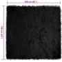 Alfombra de Piel de Oveja Falsa Negro 160 x 160 cm Poliéster