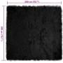 Alfombra de Piel de Oveja Falsa Negro 200 x 200 cm Poliéster