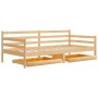 Sofá cama con cajones madera de pino maciza 90x200 cm