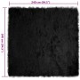 Alfombra de Piel de Oveja Falsa Negro 240 x 240 cm Poliéster