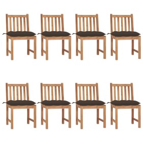 Garden chairs 8 units solid teak wood with cushions by vidaXL, Garden chairs - Ref: Foro24-3073165, Price: 916,70 €, Discount: %