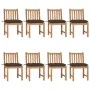 Gartenstühle 8 Einheiten aus massivem Teakholz mit Kissen von vidaXL, Gartenstühle - Ref: Foro24-3073165, Preis: 910,34 €, Ra...