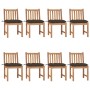 Gartenstühle 8 Einheiten aus massivem Teakholz mit Kissen von vidaXL, Gartenstühle - Ref: Foro24-3073165, Preis: 916,70 €, Ra...