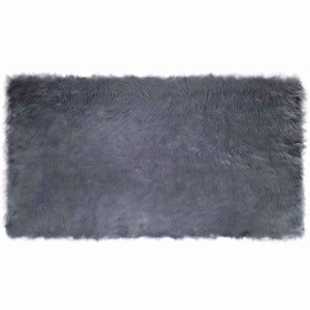 Alfombra de Piel de Oveja Falsa Antracita 60 x 110 cm Poliéster