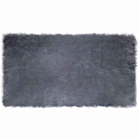 Alfombra de Piel de Oveja Falsa Antracita 60 x 110 cm Poliéster