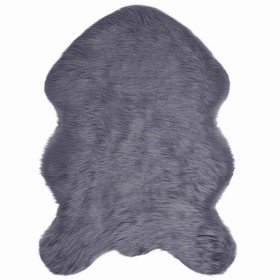Alfombra de Piel de Oveja Falsa Antracita 60 x 90 cm Poliéster