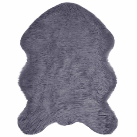 Alfombra de Piel de Oveja Falsa Antracita 80 x 120 cm Poliéster