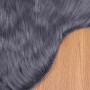 Alfombra de Piel de Oveja Falsa Antracita 80 x 120 cm Poliéster