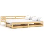Sofá cama extraíble madera maciza de pino 2x(90x200) cm
