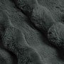 Manta de Piel de Conejo Sintética 4 pcs Gris oscuro