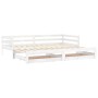 Sofá cama extraíble madera maciza de pino blanco 2x(90x200) cm