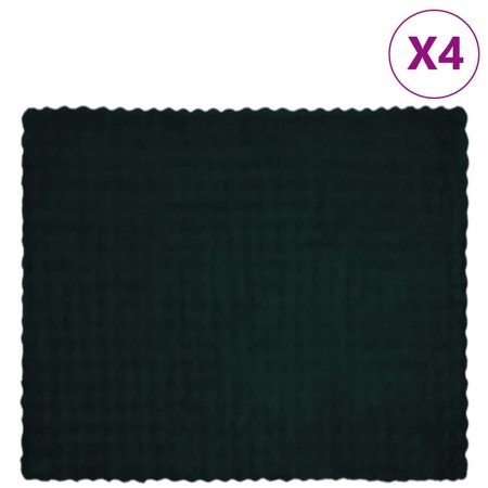 Manta de Piel de Conejo Sintética 4 pcs Verde oscuro en Mantas | Comprar online en Foro24