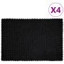 Manta de Piel de Conejo Sintética 4 pcs Negro 150 x 220 cm