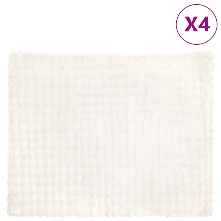 Manta de Piel de Conejo Sintética 4 pcs 130 x 150 cm Poliéster