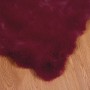 Manta de Piel de Conejo Sintética 4 pcs Rojo Burdeos