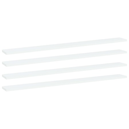 Estante para estantería 4 uds contrachapada blanco 100x10x1,5cm