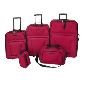 Juego de maletas de viaje 5 piezas rojo