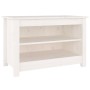Banco zapatero madera de pino maciza blanco 70x38x45,5 cm