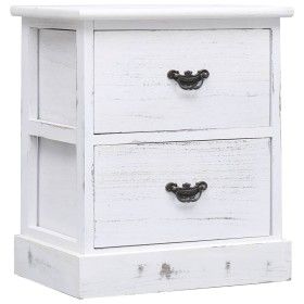 Nachttisch aus Paulownia-Holz, weiß, 38x28x45 cm von vidaXL, Nachttische - Ref: Foro24-284060, Preis: 67,48 €, Rabatt: %