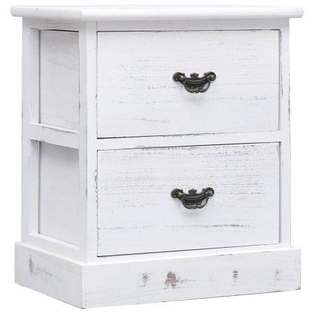 Nachttisch aus Paulownia-Holz, weiß, 38x28x45 cm von vidaXL, Nachttische - Ref: Foro24-284060, Preis: 67,48 €, Rabatt: %