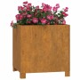 Jardineras con patas 2 uds acero corten oxidado 42x40x43 cm