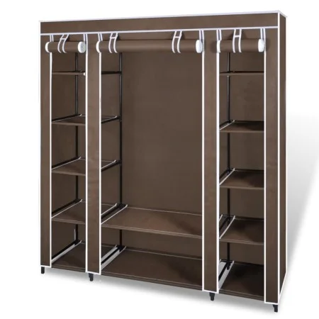 Cloth wardrobe with compartments and brown rods 45x150x176cm by vidaXL, Wardrobes - Ref: Foro24-240496, Price: 57,98 €, Disco...