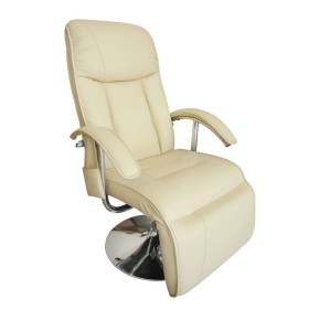 Sillón de masaje de cuero sintético blanco crema de vidaXL, Sillones de masaje eléctricos - Ref: Foro24-240065, Precio: 268,4...