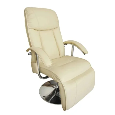 Sillón de masaje de cuero sintético blanco crema de vidaXL, Sillones de masaje eléctricos - Ref: Foro24-240065, Precio: 268,8...