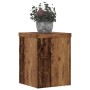 Soportes de plantas 2 uds madera roble envejecido 15x15x20 cm