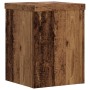 Soportes de plantas 2 uds madera roble envejecido 15x15x20 cm