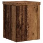 Soportes de plantas 2 uds madera roble envejecido 15x15x20 cm