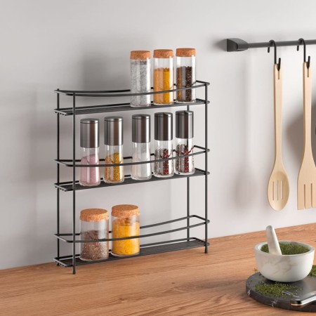 Metaltex Estantería para especias de 3 alturas Kumino negro de Metaltex, Especieros - Ref: Foro24-443431, Precio: 37,10 €, De...